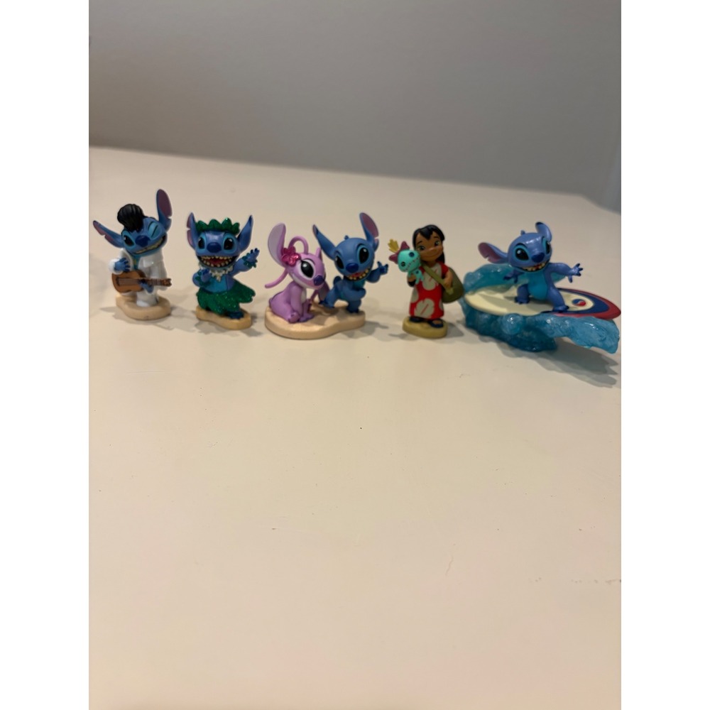 Disney Lilo & Stitch Figurine Playset Lilo Stitch Angel Elvis Stitch 6 Piece Set - Picture 1 of 8